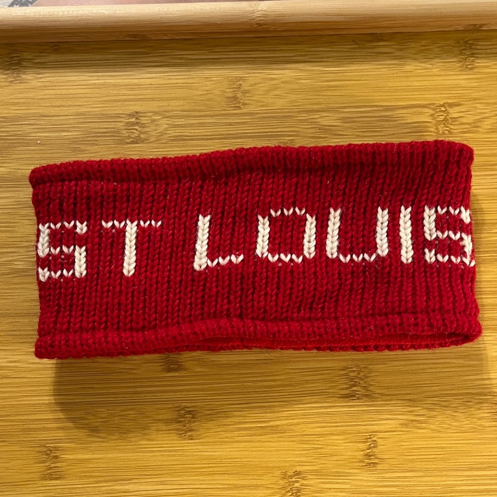 Vtg Wool St Louis Headband with Fleece Lining, made in Nepal